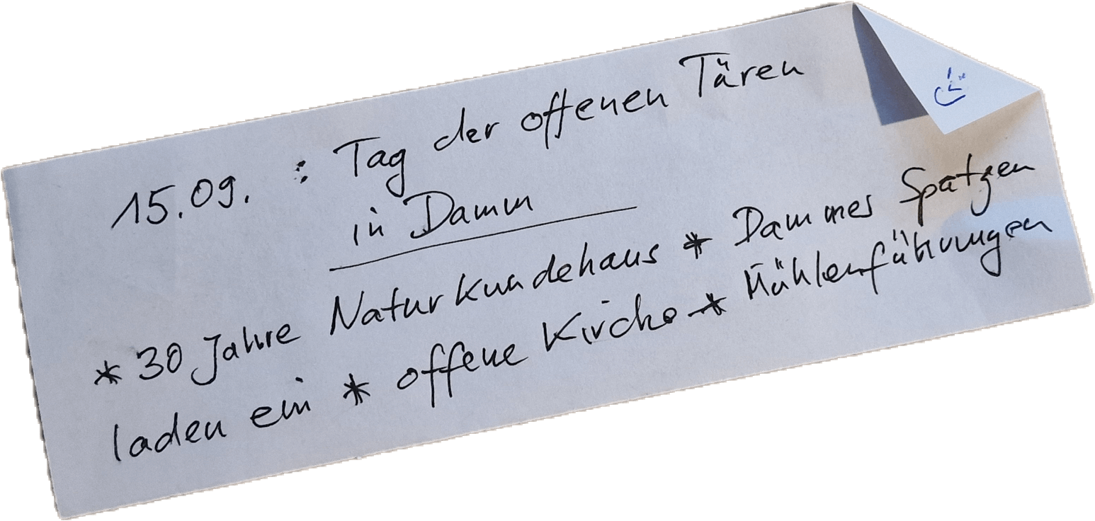 Veranstaltungshinweis: Tag der offen Türen Damm am 15.09.